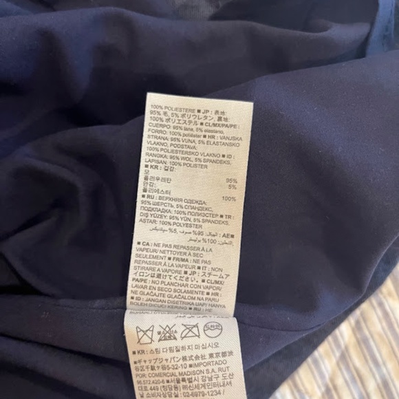 Banana Republic Ruffle Front Woolblend Lined Blouse, Sz 8 - Picture 5 of 5